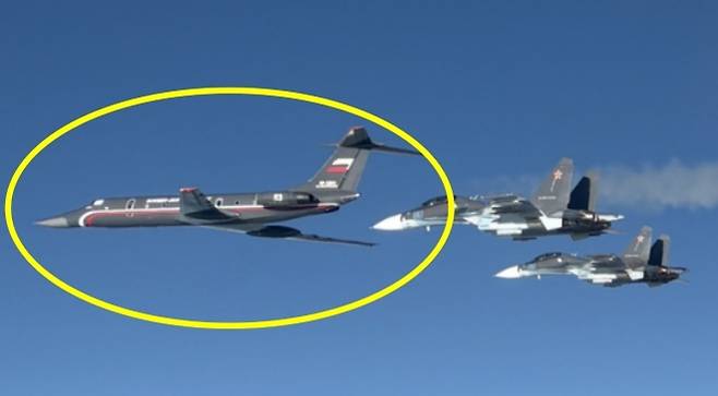 지난주 러시아의 독특한 Tu-134A-4 ‘블랙펄’이 발트해 상공에서 확인됐다. 나토 공군 사령부 엑스 캡처