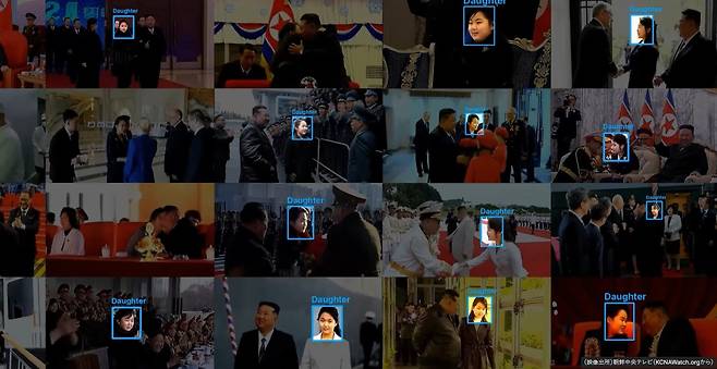 북한 김정은 노동당 총비사의 딸 김주애가 나오는 화면들(니혼게이자이신문 갈무리)