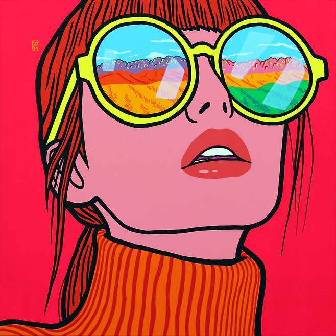 윤기원, 아!울산바위, 100x100cm, 아크릴릭  2025