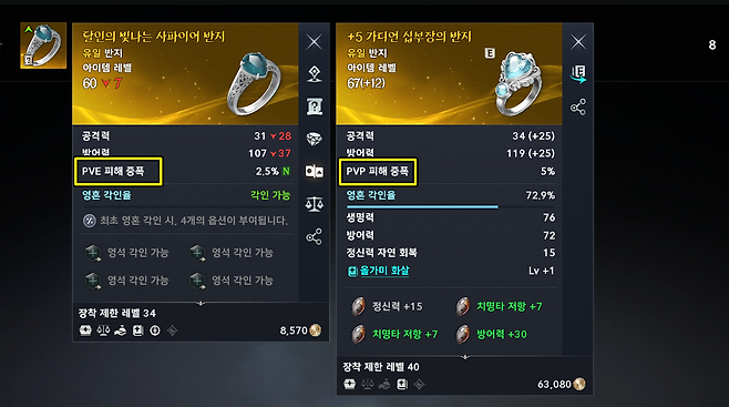 ▲ 십부장 세트는 PVE 보너스가 없는 '풍근'이니 주의