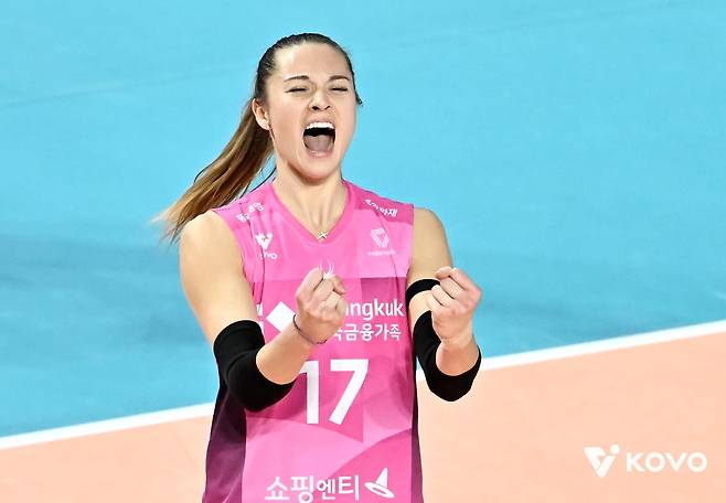 흥국생명의 외국인 선수 레베카 라셈 [한국배구연맹 제공. 재판매 및 DB 금지]