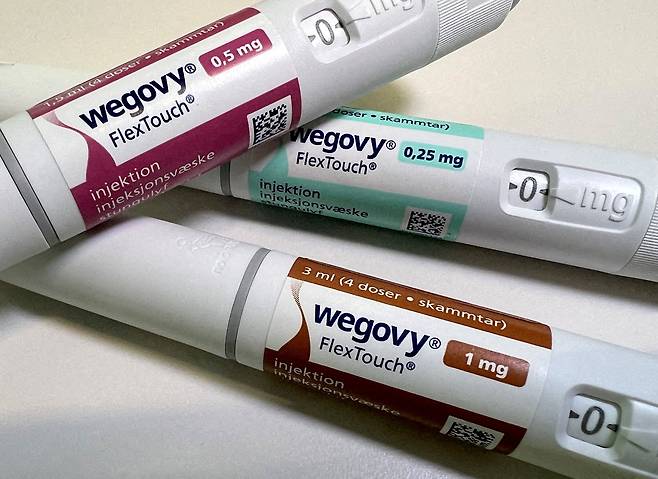 FILE PHOTO: Injection pens of Novo Nordisk's weight-loss drug Wegovy are shown in this photo illustration in Oslo, Norway, November 21, 2023. REUTERS/Victoria Klesty/Illustration/File Photo