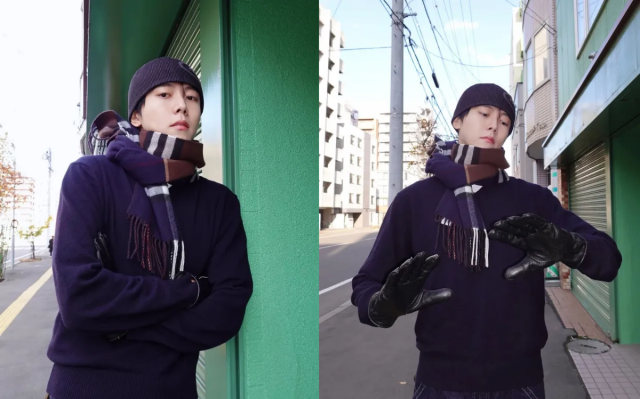 주우재가 자신만의 목도리 스타일링 팁을 전했다. / 주우재 인스타그램