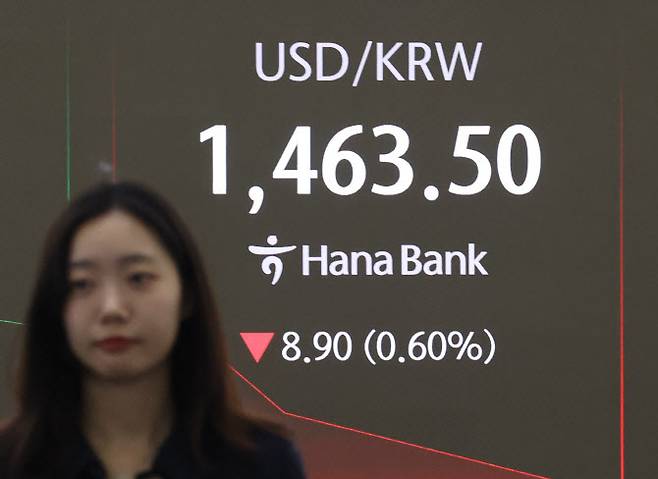 26일 오전 서울 중구 하나은행 본점 딜링룸에서 딜러가 업무를 보고 있다 (사진=연합뉴스)