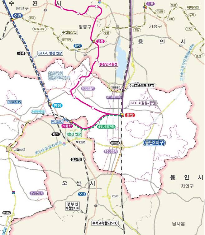 (가칭)솔빛나루역 노선 및 위치도.(사진=화성시)