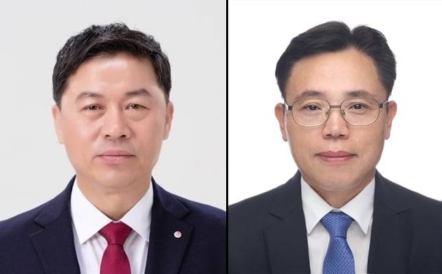 류재철 LG전자 신임 CEO(왼쪽)과 김봉춘 LG화학 신임 CEO / LG 제공