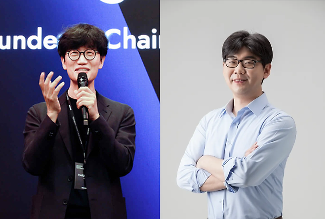 이해진 네이버 의장(왼쪽)과 송치형 두나무 회장.