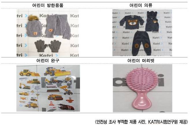 [서울=뉴시스] 안전성 조사 부적합 제품. 2025.11.27. (사진=KATRI시험연구원 제공) *재판매 및 DB 금지