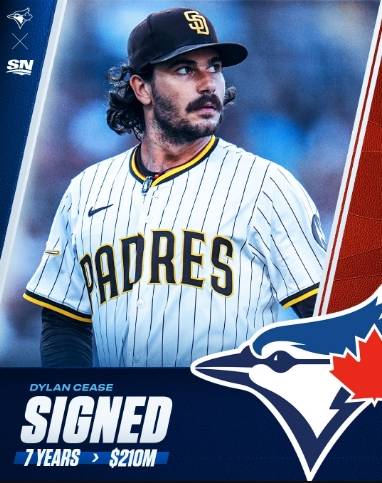 ▲ FA 투수 최대어 중 한 명이었던 딜런 시즈가 토론토 블루제이스 유니폼을 입는다.