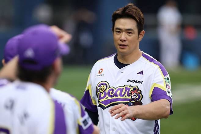 두산 베어스에서 활약했던 시절 김재환의 모습. /사진=두산 베어스 제공