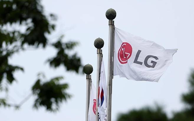 LG전자 본사가 소재한 서울 여의도 LG트윈타워에서 LG 깃발이 바람에 휘날리고 있다. 2025.07.07 뉴시스