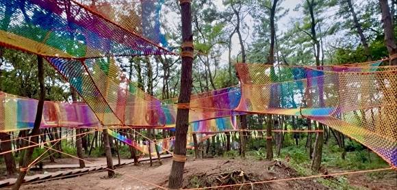 신흥공원 유아숲  네트놀이대[사진=익산시 ]