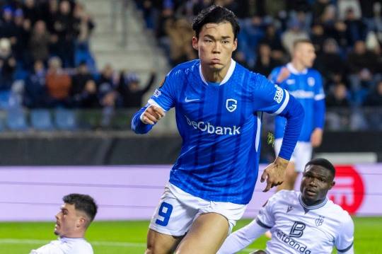 득점을 터트리고 내달리는 오현규. 사진[AP=연합뉴스]