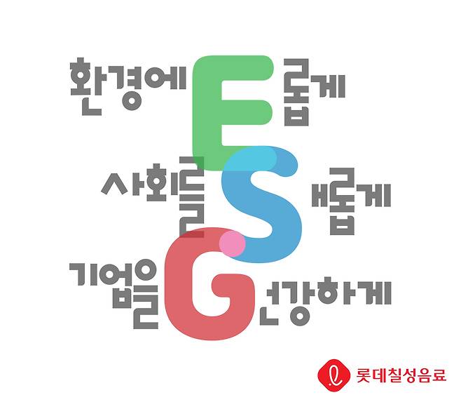롯데칠성음료 ESG 슬로건. 롯데칠성음료 제공