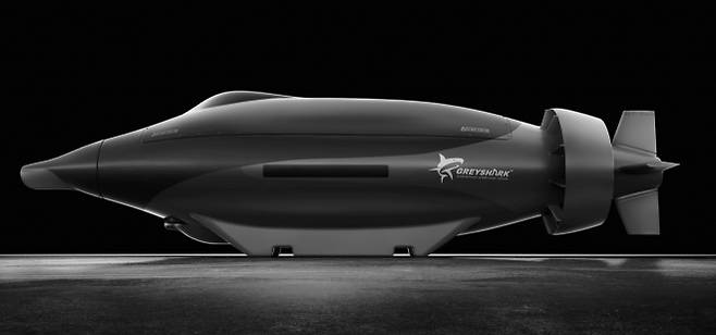 독일 유로아틀라스가 개발한 자율 수중드론 ‘그레이샤크’ 브라보형. 인공지능(AI) 기반 자율운항 기술과 저소음 전기추진체계를 갖춰 해저 감시·기뢰 탐색·잠수함 추적 등 다목적 임무 수행이 가능하다. 유로아틀라스 제공