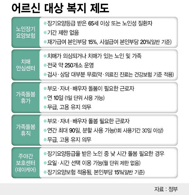어르신 대상 복지 제도 /그래픽=정기현 기자