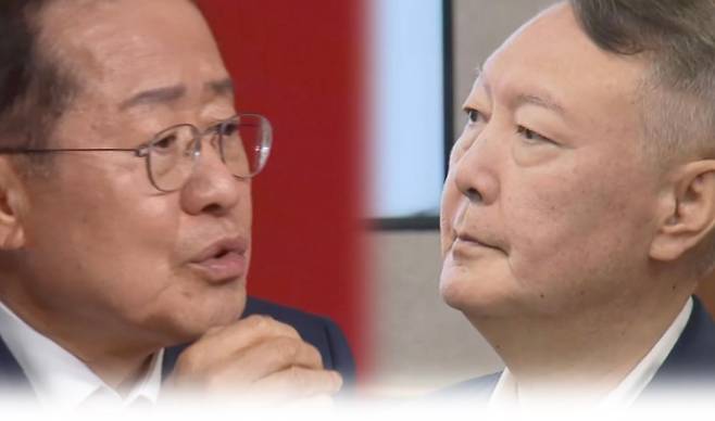 홍준표 전 시장(왼쪽), 윤석열 전 대통령.