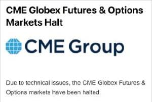 미국 시카고상품거래소(CME)그룹은 28일 기술적 문제로 ﻿거래가 중지됐다고 공지했다.  /CME 제공