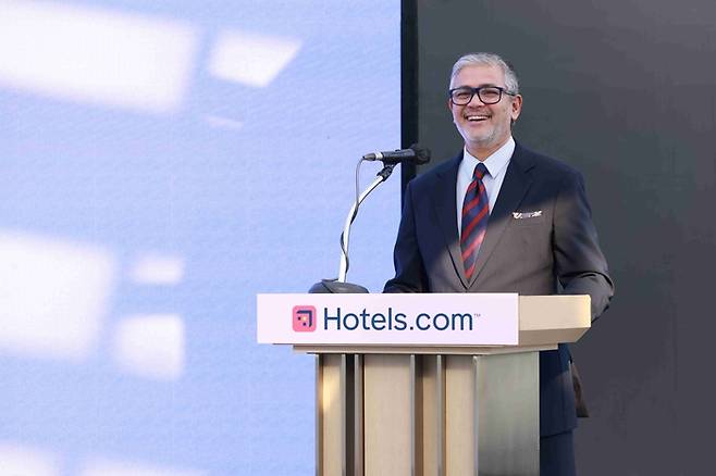 호텔스닷컴 하리 나이르(Hari Nair) 발표 현장 /사진=호텔스닷컴