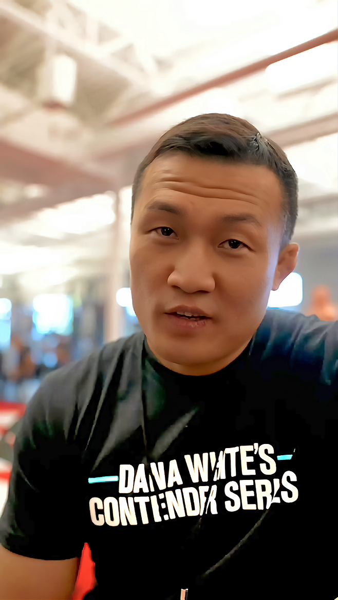 ‘코리안 좀비’ 정찬성 ZFN 대표는 2025년 9월 데이나 화이트 UFC 회장이 미국 네바다주 엔터프라이즈에서 직접 개최하는 오디션 Contender Series 시즌9 6주차 현장을 찾았다. 사진=TKO