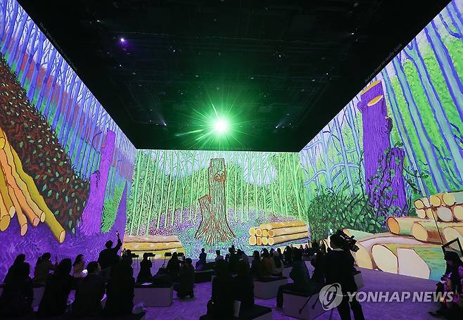 라이트룸 서울서 열린 데이비드 호크니 몰입형 전시 [연합뉴스 자료사진]