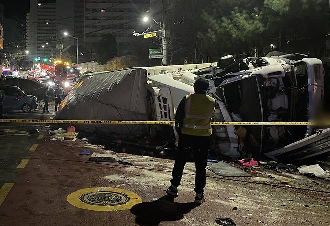 서울 금천구 시흥동 4.5t 냉동 탑차 사고 [독자 제공. 재판매 및 DB 금지]