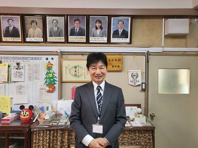 우스이 준이치 마츠가오카 초등학교 교장. 사진=서혜진 도쿄특파원