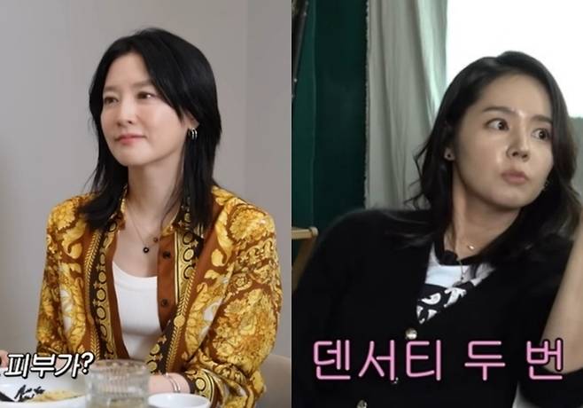 이영애, 한가인. 사진|유튜브 채널 ‘공부왕찐천재 홍진경’, ‘밉지않은 관종언니’ 영상 캡처