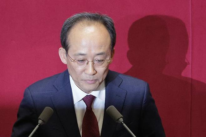 추경호 국민의힘 의원이 지난달 27일 서울 여의도 국회에서 자신의 체포동의안에 대한 신상 발언을 하고 있다./사진=뉴스1