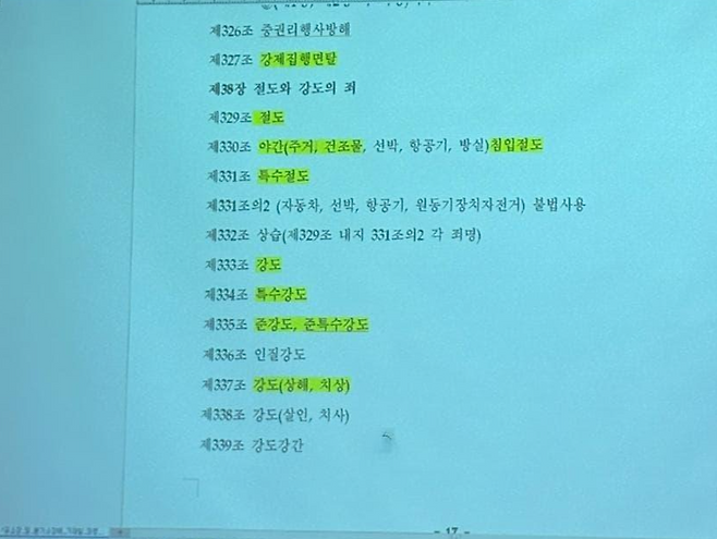한양대 법학전문대학원 검찰실무1 마지막 수업에서 안미현 서울중앙지검 검사가 문제를 유출했다는 의혹이 제기된 문서 화면. 독자 제공