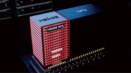 지난 1월 미국 라스베이거스에서 열린 ‘CES 2025’에서 SK하이닉스가 공개한 HBM3E 모형. SK하이닉스는 HBM 용량 증가 한계를 보완하기 위해 HBF 개발을 준비 중이다. (SK하이닉스 제공)