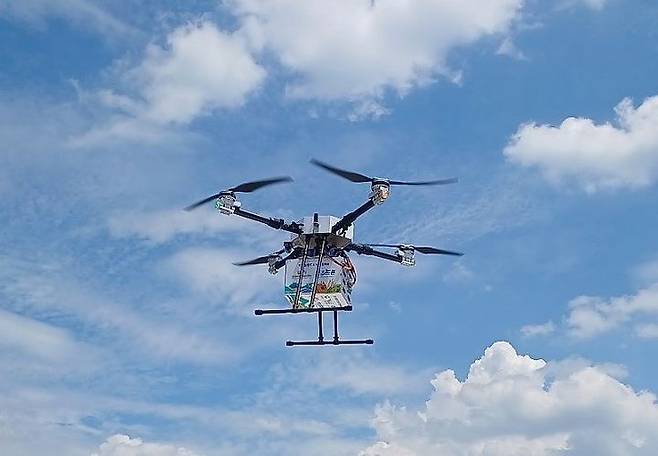 [원주=뉴시스] K-드론 배송 실증. (사진=뉴시스 DB). photo@newsis.com  *재판매 및 DB 금지