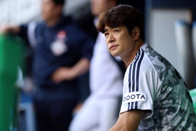 두산 베어스에서 활약했던 시절 김재환의 모습. /사진=두산 베어스