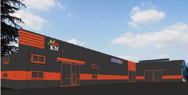 증축 공사 중인 케이엔엘이디 함안공장의 준공 후 조감도.