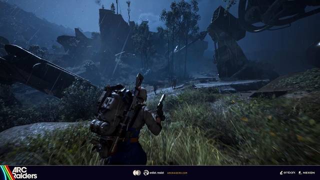 '아크 레이더스'의 '블루 게이트' 지역 야간 플레이 장면. 넥슨 제공