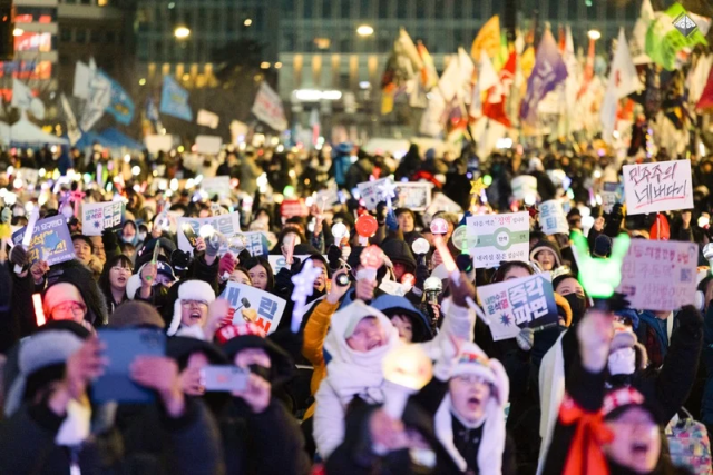 ▲2025년 2월 8일 내란청산·사회대개혁 비상행동 주최 집회의 한 풍경. ⓒ내란청산·사회대개혁비상행동