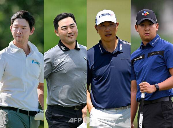 미국프로골프(PGA) 투어 진출을 위한 관문인 퀄리파잉 토너먼트 2025년 '큐스쿨(Q-스쿨)' 2차전에 출전한 노승열, 이태훈(캐나다), 배상문, 최승빈 프로. 사진제공=ⓒAFPBBNews = News1 (사진을 무단으로 사용하지 마십시오.)