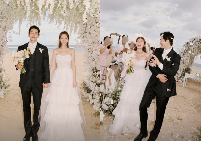 그룹 걸스데이 출신 배우 방민아와 온주완의 결혼식 사진이 공개됐다. 온주완 SNS