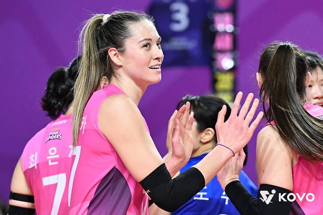 흥국생명의 외국인 주포 레베카  [한국배구연맹 제공. 재판매 및 DB 금지]