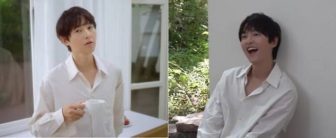 배우 송중기가 행복을 느끼는 순간에 대해 이야기했다. 사진=송중기 소속사 유튜브 채널