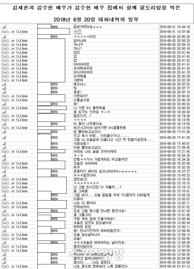 김새론 유족 측이 공개한 고인과 배우 김수현의 대화 내용. 법무법인 부유 제공