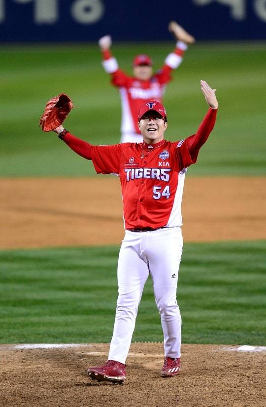 2017시즌 한국시리즈 당시 양현종의 모습. /사진=KIA 타이거즈 제공