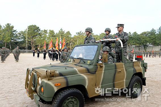제주시 연동에 주둔하고 있는 해병대 9여단 부대 이전 논의가 본격화돼 주목된다. 사진은 2015년 12월 열린 해병대 9여단 창설식. (사진=해병대사령부)