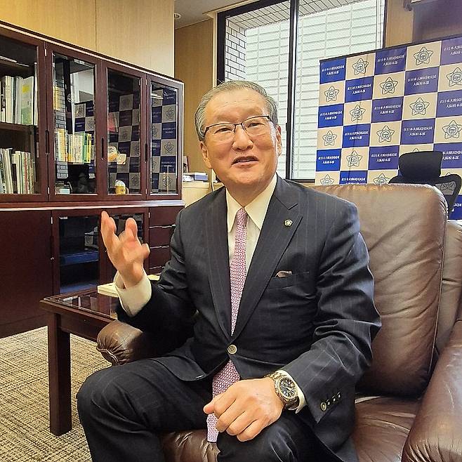 김명홍 재일본대한민국민단오사카부지방본부 단장 ▲재일동포 2세 ▲학원그룹 운영