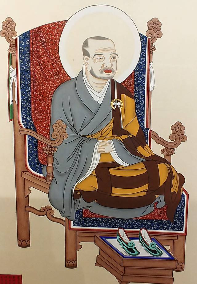 경산 삼성현역사박물관에 전시되고 있는 원효대사 진영.