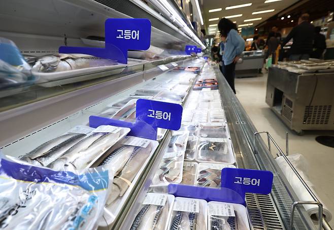 지난달 4일 서울의 한 대형마트 수산물 코너. /뉴스1