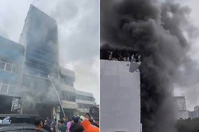 9일(현지시간) 인도네시아의 수도 자카르타에 있는 7층짜리 건물에서 불이 나 22명이 숨졌다.[SNS]