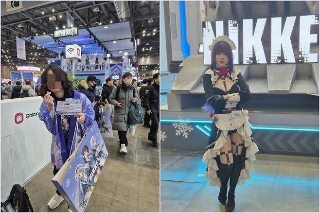 왼쪽부터 인터뷰에 응해준 20대 A씨와 태국인 코스프레 모델 '타코'씨./사진=김소연 기자