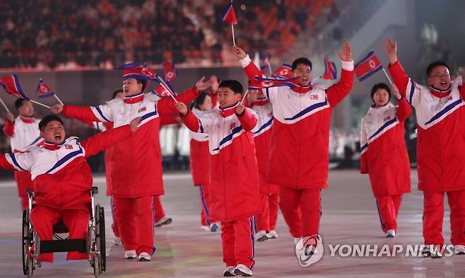 2018 평창 패럴림픽에 출전한 북한 선수단 [연합뉴스 자료사진]
