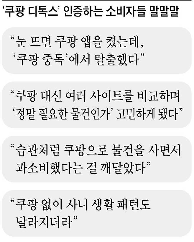 안일한 대응에 실망·분노 커져이용자 닷새 만에 204만명 줄어‘쿠팡 중독’ 벗어나보니…“급한 것만 마트서 사니 돈 아껴”“꼼꼼히 가격 비교하며 사게 돼”